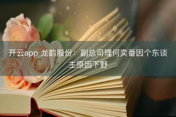 开云app 龙韵股份：副总司理何奕番因个东谈主原因下野