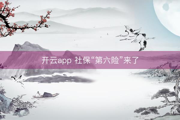 开云app 社保“第六险”来了