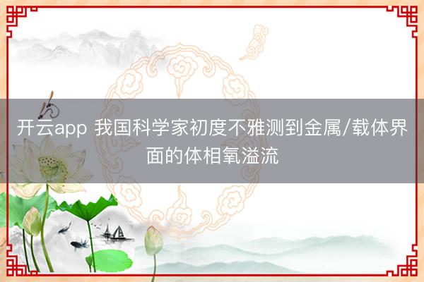 开云app 我国科学家初度不雅测到金属/载体界面的体相氧溢流